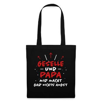 Geselle Spruch Lustiges Gesellenprüfung Geschenk - Stoffbeutel - Schwarz - Vorne