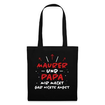 Maurer Spruch Baustelle Lustiges Maurer Geschenk - Stoffbeutel - Schwarz - Vorne