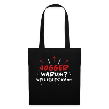 Jogger Spruch Fun Laufen Lustiges Jogging Geschenk - Stoffbeutel - Schwarz - Vorne