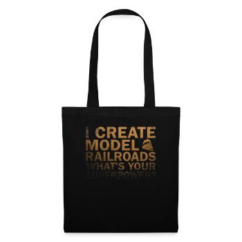 I Create Model Railroads Superpower - Tote Bag - black - Front
