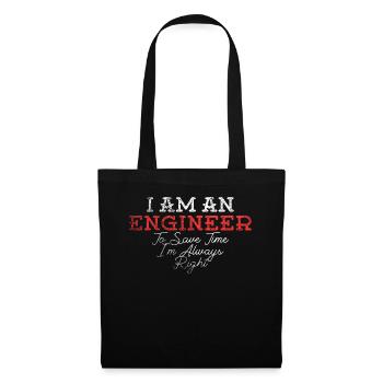 Je suis un ingénieur J’ai toujours raison - Sac en tissu - noir - Devant