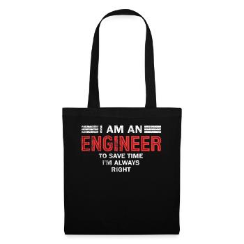 Je suis un ingénieur J’ai toujours raison - Sac en tissu - noir - Devant