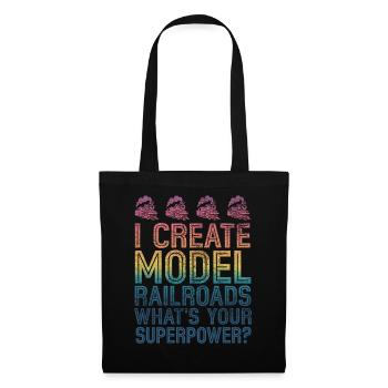 I Create Model Railroads Superpower - Tote Bag - black - Front