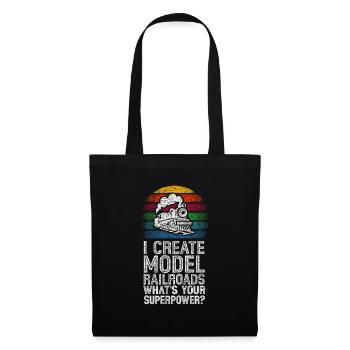 I Create Model Railroads Superpower - Tote Bag - black - Front