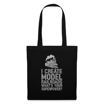 I Create Model Railroads Superpower - Tote Bag - black - Front