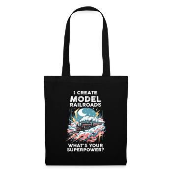 I Create Model Railroads Superpower - Tote Bag - black - Front