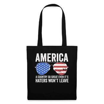 Amerika Ein so großartiges Land Patriotisch der USA - Stoffbeutel - Schwarz - Vorne