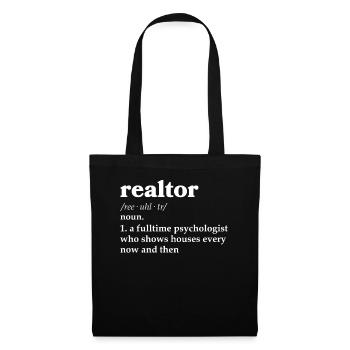 Agent immobilier Agent immobilier Cadeau d’agent immobilier - Sac en tissu - noir - Devant