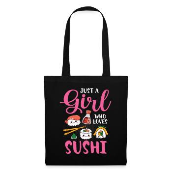 Sushi Essen Japan Nigiri Geschenk - Stoffbeutel - Schwarz - Vorne