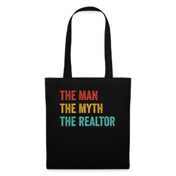 Agent immobilier Agent immobilier Cadeau d’agent immobilier - Sac en tissu - noir - Devant