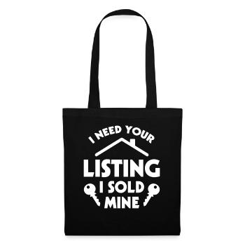 Agent immobilier Agent immobilier Cadeau d’agent immobilier - Sac en tissu - noir - Devant