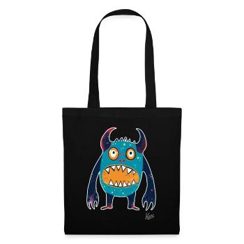 Funny, simple, cheerful monster - Tote Bag - black - Front