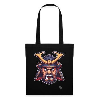Wütender japanischer Edo-Samurai-Shogun - Stoffbeutel - Schwarz - Vorne
