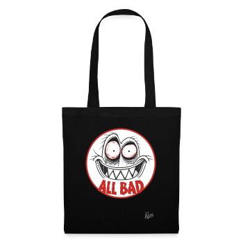 Crazy funny face – Everything bad! - Tote Bag - black - Front