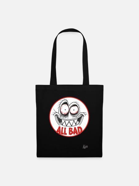 Crazy funny face – Everything bad! - Tote Bag - black