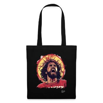 Funny angry guy with crown of thorns - Tote Bag - black - Front