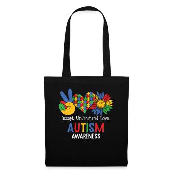 Autisme - Sac en tissu - noir - Devant