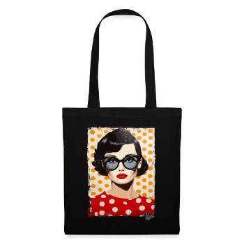 1950s Polka Dot Pop Art Women's - Tote Bag - black - Front
