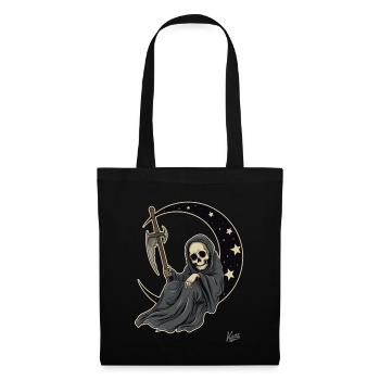 Little cute Grim Reaper sleeping on the moon - Tote Bag - black - Front