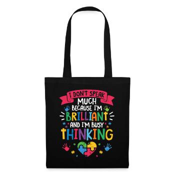 Autisme - Sac en tissu - noir - Devant