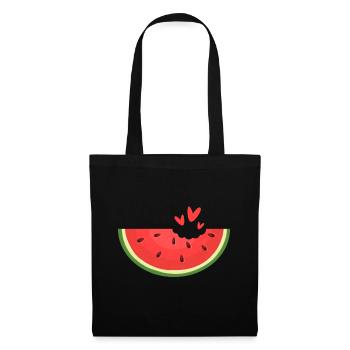 Melon pastèque Fruit d’été Cadeau végétalien - Sac en tissu - noir - Devant