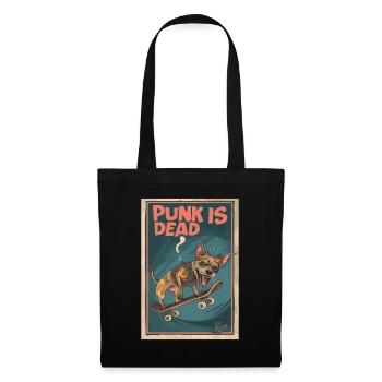 Skateboard Zombie Dog: Punk is Dead - Tote Bag - black - Front
