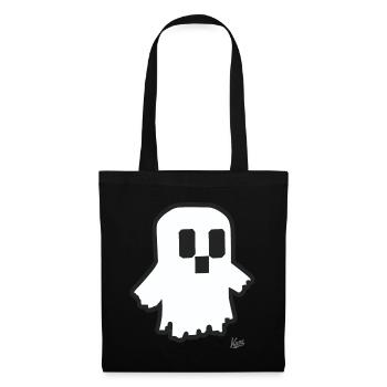 Funny Little Cartoon Pixel Ghost - Tote Bag - black - Front