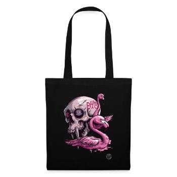 Pink Primate Skull & Flamingo: Tropical Vibes - Tote Bag - black - Front