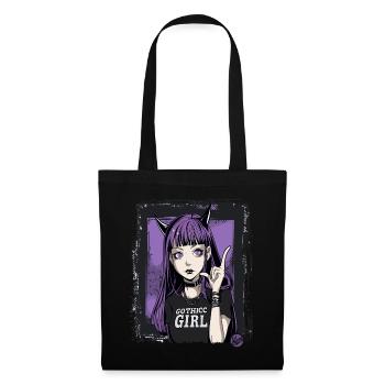 Cute and Cool: Gothic Girl - Tote Bag - black - Front