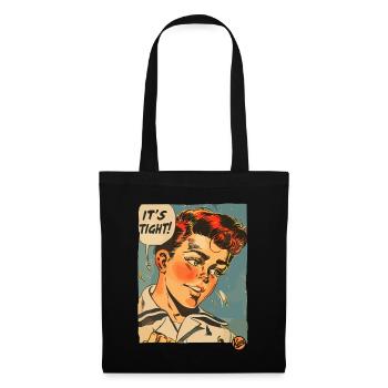 Vintage 50s Cartoon Boy: That's Tight! - Tote Bag - black - Front