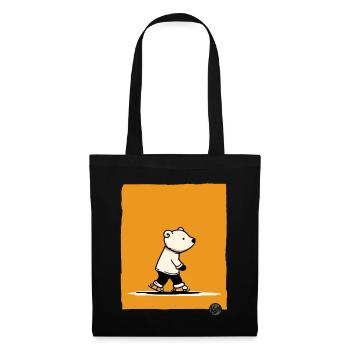 Petit ours polaire sur des patins - Sac en tissu - noir - Devant