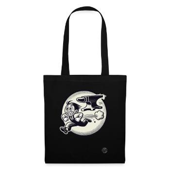Dessin animé rétro : Fuir les problèmes et l’enclume - Sac en tissu - noir - Devant