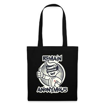 Pouces vers le haut pour l’anonymat Rétro Dessin animé Garçon - Sac en tissu - noir - Devant