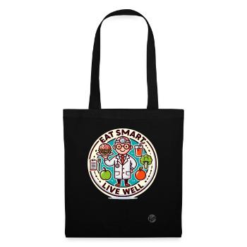 Eat Smart, Live Healthy: Brain Burger - Tote Bag - black - Front