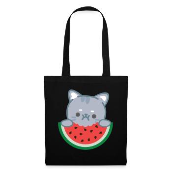 Melon pastèque Fruit d’été Cadeau végétalien - Sac en tissu - noir - Devant