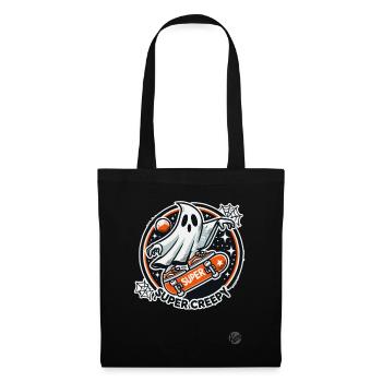 Scary ghost skateboarder on skateboard - Tote Bag - black - Front