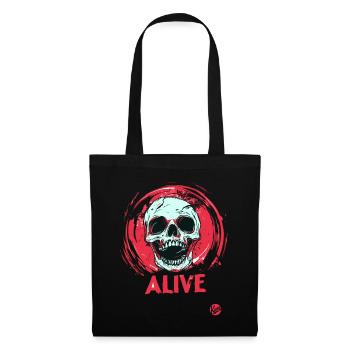 Crâne vivant - Sac en tissu - noir - Devant