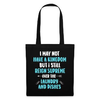 Herrschaft über Wäsche und Geschirr Hausfrau - Stoffbeutel - Schwarz - Vorne