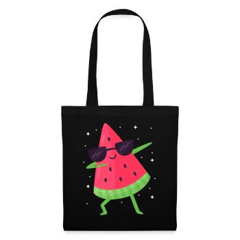 Melon pastèque Fruit d’été Cadeau végétalien - Sac en tissu - noir - Devant