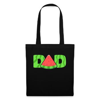 Pastèque Père Melon Cadeau de fruits d’été - Sac en tissu - noir - Devant