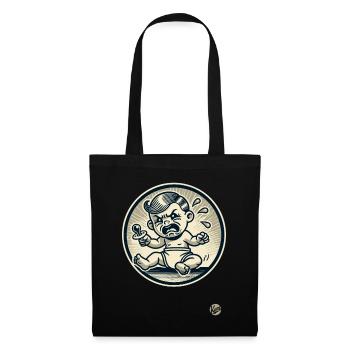 Retro cartoon spoiled little baby - Tote Bag - black - Front