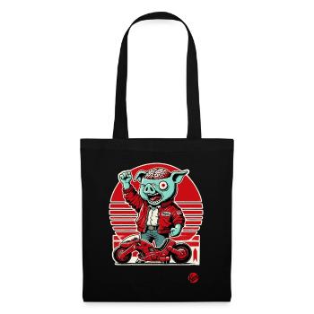 Kaneda Pigira Japanese Cyborg Pig Motorcycle - Tote Bag - black - Front