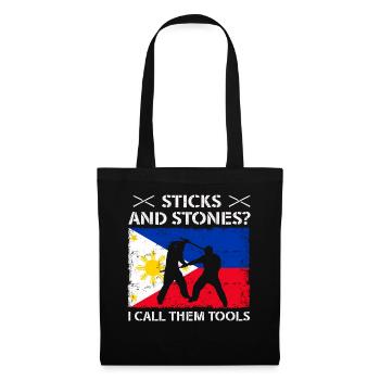 Arnis Eskrima Kali Arts Philippins FMA - Sac en tissu - noir - Devant