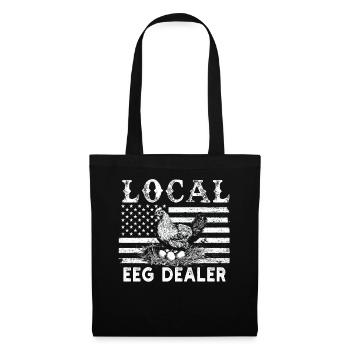 Local Egg Dealer American Flag Farmer - Tote Bag - black - Front