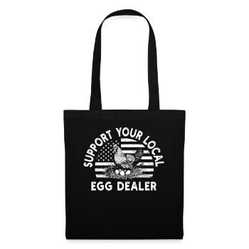 Local Egg Dealer American Flag Farmer - Tote Bag - black - Front