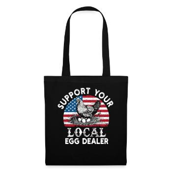 Local Egg Dealer American Flag Farmer - Tote Bag - black - Front