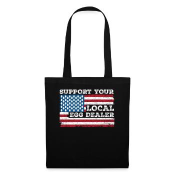 Local Egg Dealer American Flag Farmer - Tote Bag - black - Front