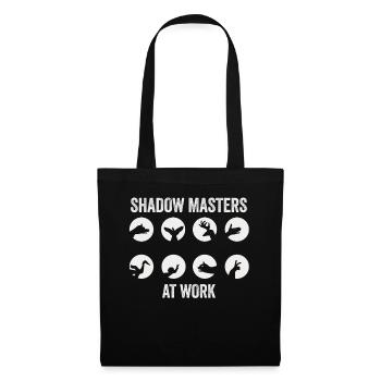 Maîtres de l’ombre au travail Marionnettes d’ombres - Sac en tissu - noir - Devant