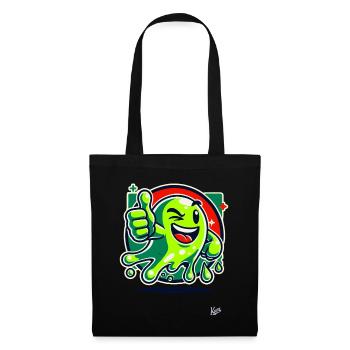 Monstre de slime vert avec pouces levés - Sac en tissu - noir - Devant