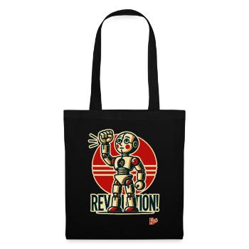 Retro-Roboter-Revolution - Stoffbeutel - Schwarz - Vorne